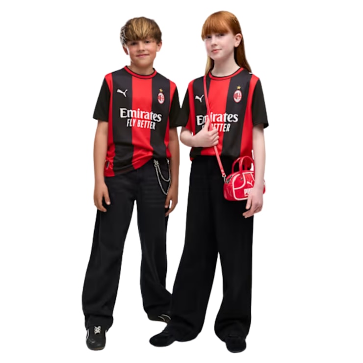 Camisa AC Milan I 26/27 Puma Infantil - Preta/Vermelha