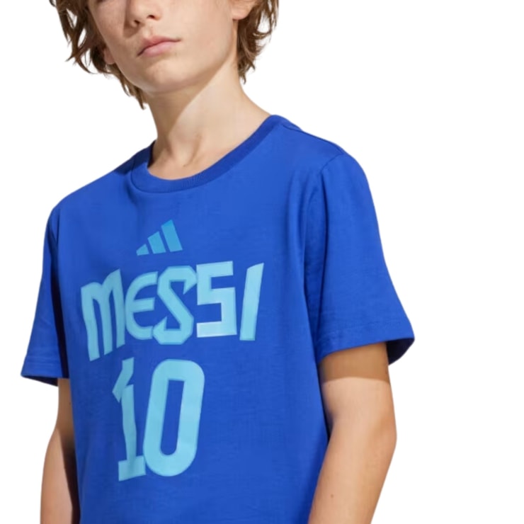 Camisa Adidas Messi 10 Graphic Infantil - Azul