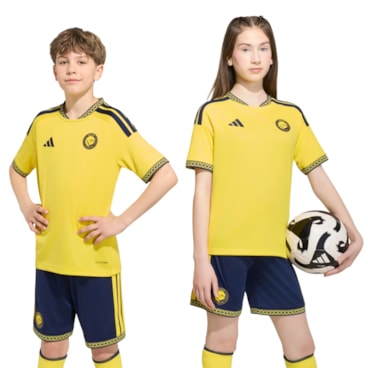 Camisa Al-Nassr I 26/27 Adidas CR7 N&N Infantil - Amarela