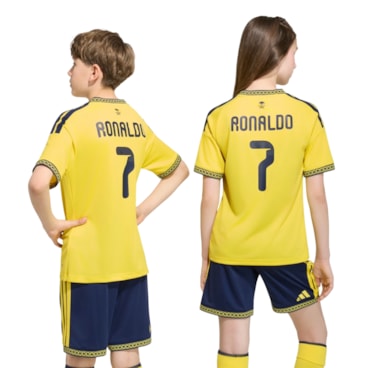 Camisa Al-Nassr I 26/27 Adidas CR7 N&N Infantil - Amarela