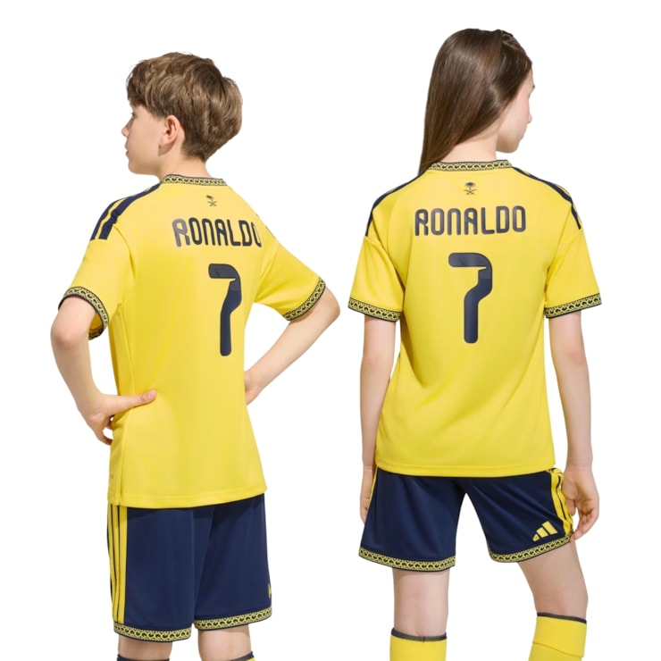 Camisa Al-Nassr I 26/27 Adidas CR7 N&N Infantil - Amarela