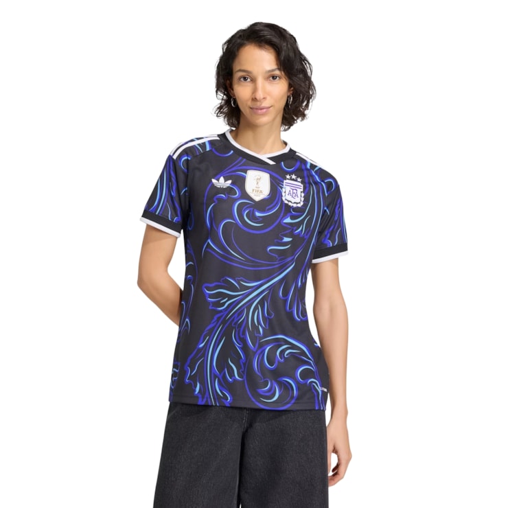 Camisa Argentina II 2026 Adidas Feminina - Preta