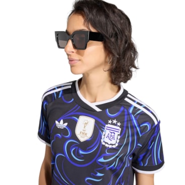 Camisa Argentina II 2026 Adidas Feminina - Preta