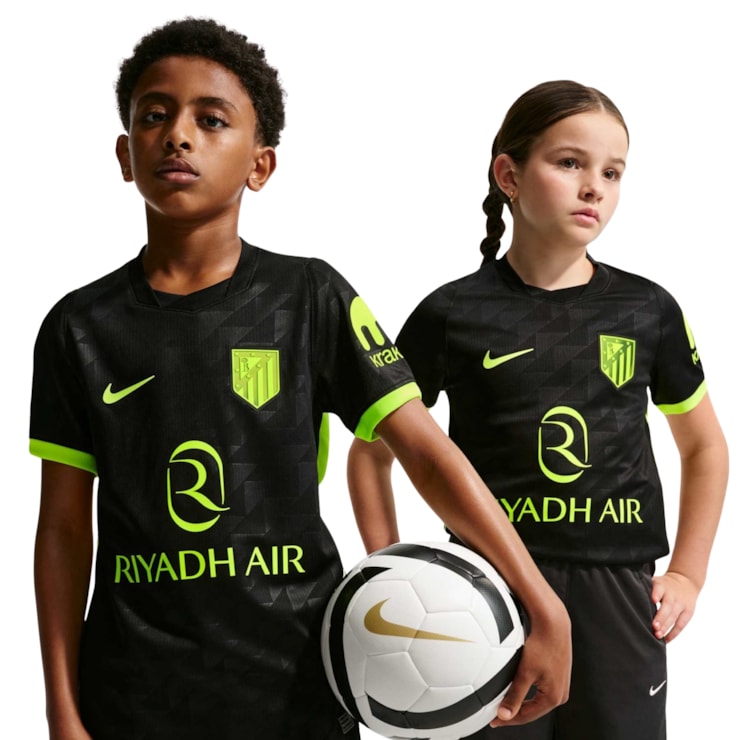 Camisa Atlético Madrid II 26/27 Nike Torcedor Pro Infantil - Preta