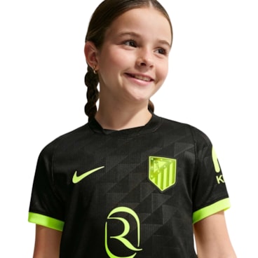 Camisa Atlético Madrid II 26/27 Nike Torcedor Pro Infantil - Preta