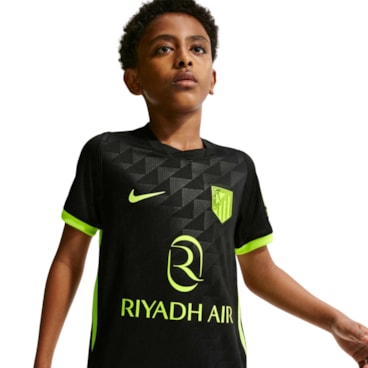 Camisa Atlético Madrid II 26/27 Nike Torcedor Pro Infantil - Preta