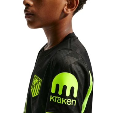 Camisa Atlético Madrid II 26/27 Nike Torcedor Pro Infantil - Preta