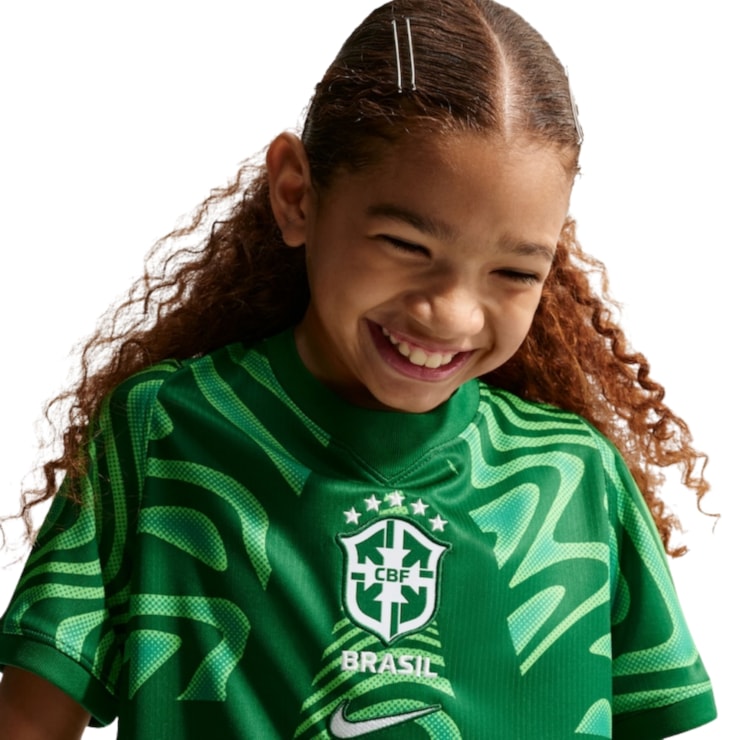 Camisa Brasil 2026 Nike CBF Goleiro Torcedor Pro Infantil - Verde