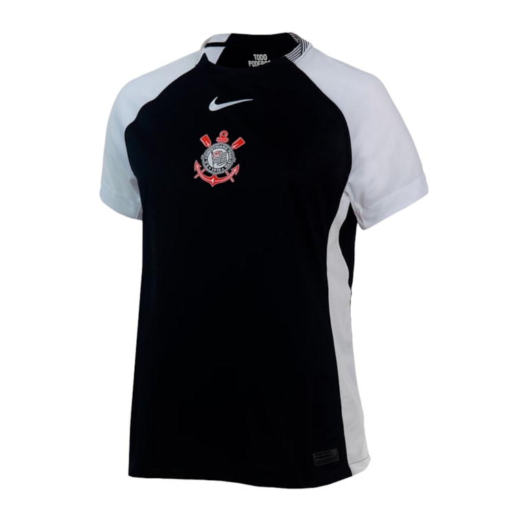 Camisa Corinthians II 25/26 Nike Torcedora Feminina - Preta /Branca