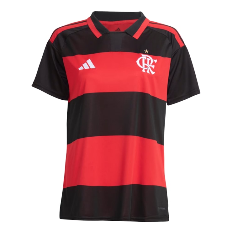 Camisa Flamengo I 26 Adidas Feminina - Vermelha/Preta