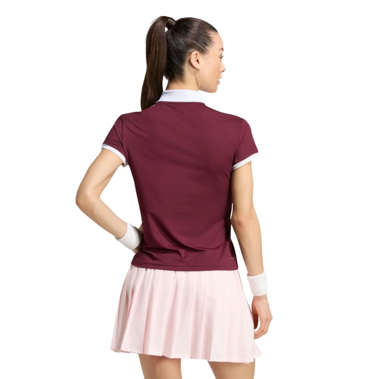 Camisa Polo Adidas Tennis Classic Feminina - Bordô