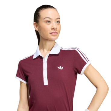 Camisa Polo Adidas Tennis Classic Feminina - Bordô