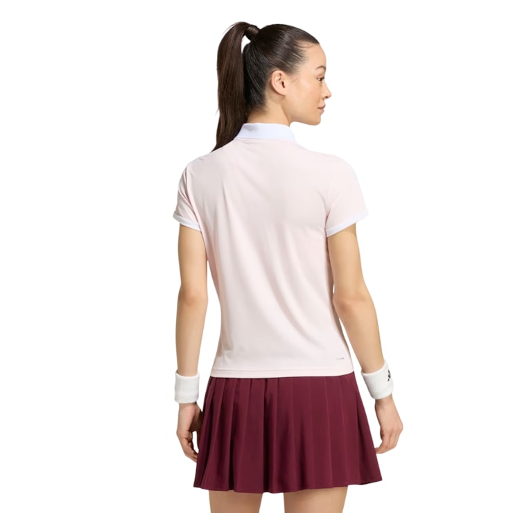 Camisa Polo Adidas Tennis Classics Feminina - Rosa Claro