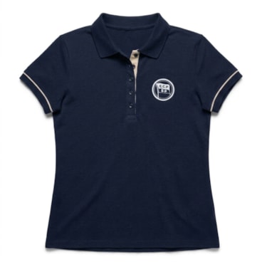 Camisa Polo Esporte Clube Pinheirops Bordado Feminina - Marinho