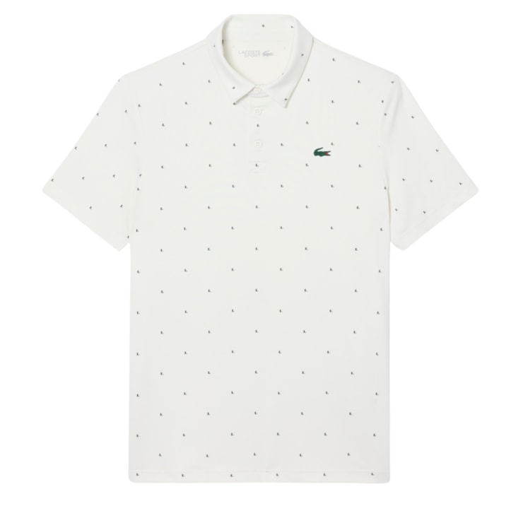 Camisa Polo Lacoste Golfe Regular Fit Estampada Masculina - Branca