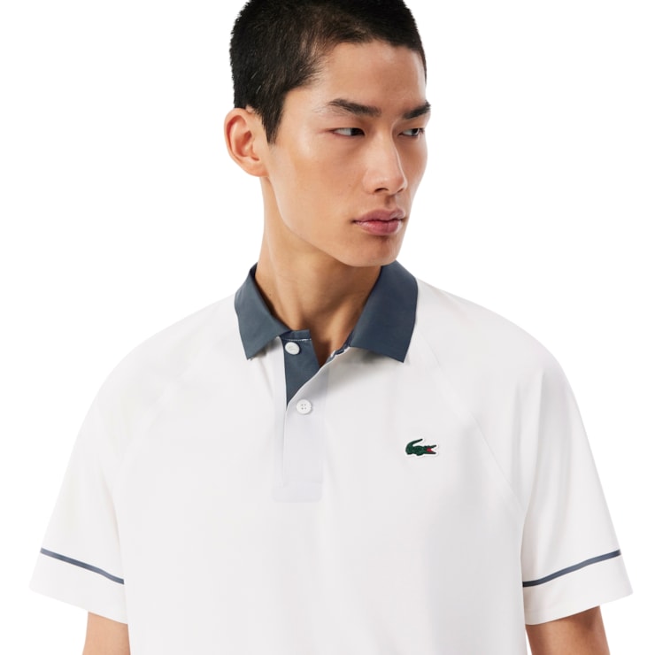 Camisa Polo Lacoste Novak Djokovic Us Open Masculina - Branca