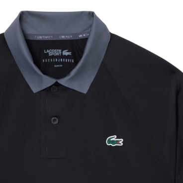 Camisa Polo Lacoste Novak Djokovic Us Open Masculina - Preta