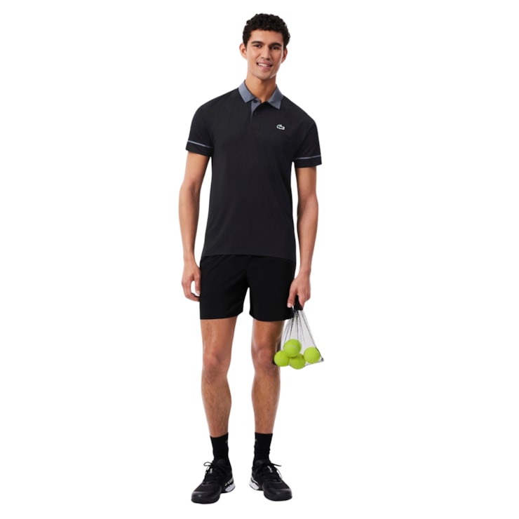 Camisa Polo Lacoste Novak Djokovic Us Open Masculina - Preta