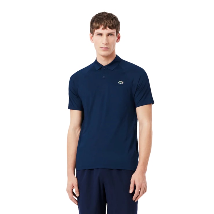 Camisa Polo Lacoste Tennis X Novak Djokovic Slim Masculina - Marinho