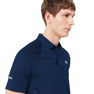 Camisa Polo Lacoste Tennis X Novak Djokovic Slim Masculina - Marinho