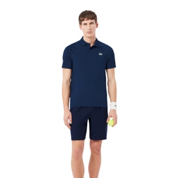 Camisa Polo Lacoste Tennis X Novak Djokovic Slim Masculina - Marinho