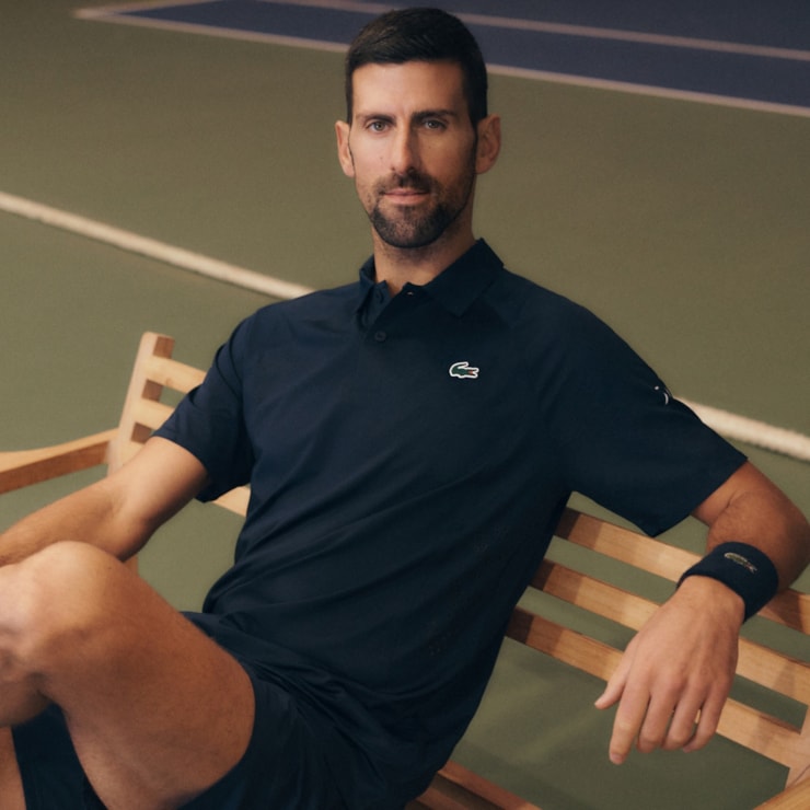 Camisa Polo Lacoste Tennis X Novak Djokovic Slim Masculina - Marinho