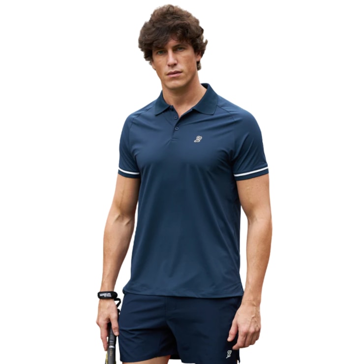 Camisa Polo Slyce All Court Masculina - Azul Marinho