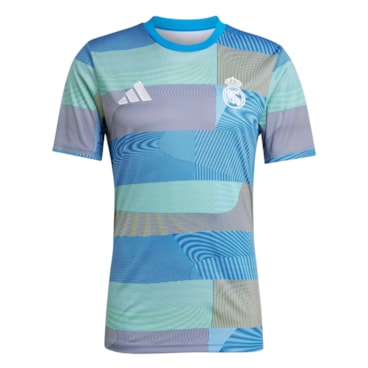 Camisa Real Madrid 25/26 Torcedor Adidas Pré Jogo Masculina - Azul