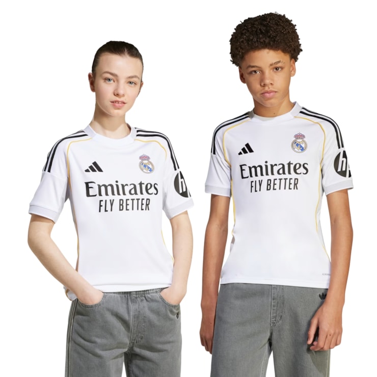 Camisa Real Madrid I 25/26 Adidas Infantil - Branca