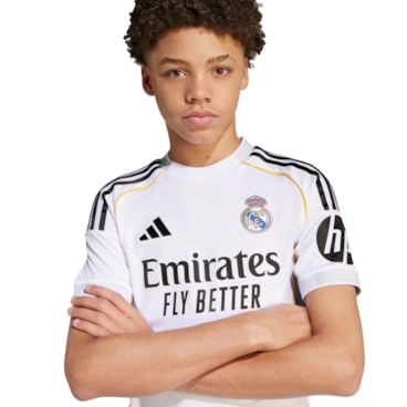 Camisa Real Madrid I 25/26 Adidas Infantil - Branca