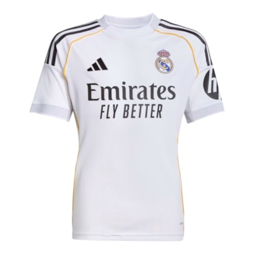 Camisa Real Madrid I 25/26 Adidas Infantil - Branca