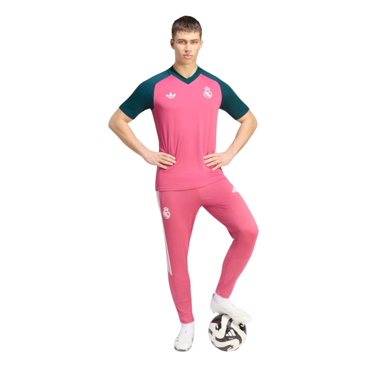 Camisa Real Madrid II 26/27 Adidas Pré-Jogo Masculina - Rosa/Verde