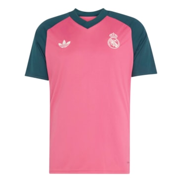 Camisa Real Madrid II 26/27 Adidas Pré-Jogo Masculina - Rosa/Verde