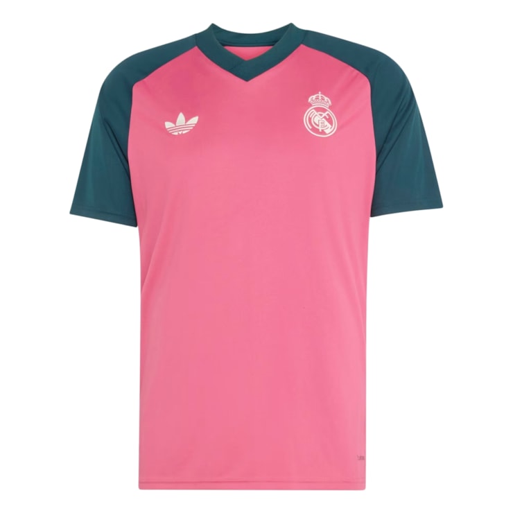 Camisa Real Madrid II 26/27 Adidas Pré-Jogo Masculina - Rosa/Verde