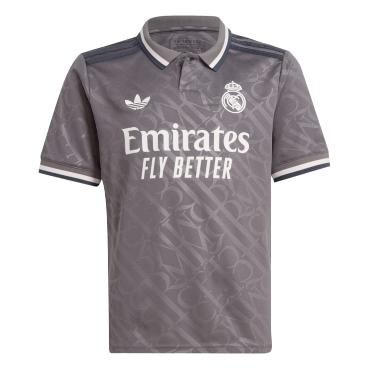 Camisa Real Madrid III 2024/25 Adidas Infantil - Cinza