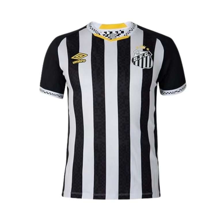 Camisa Santos 25/26 Umbro Jogador Masculina - Preta/Branca