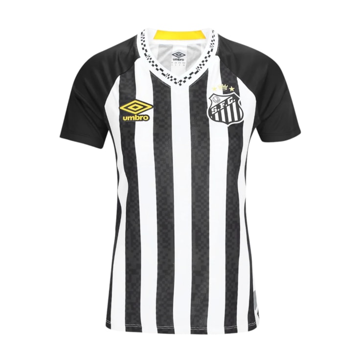 Camisa Santos II 25/26 Umbro Torcedora Feminina - Preta/Branca