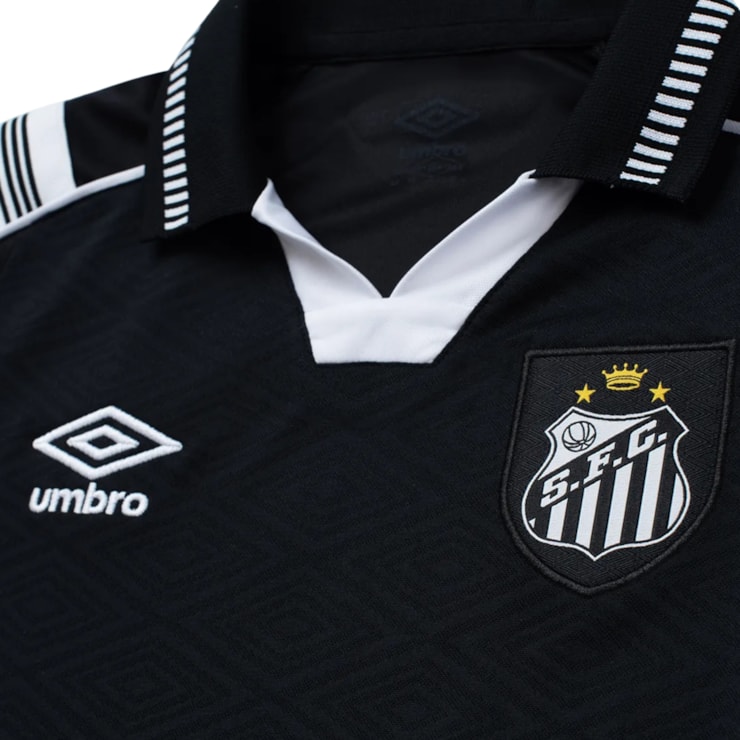 Camisa Santos III 26/27 Umbro Infantil - Preta/Branca