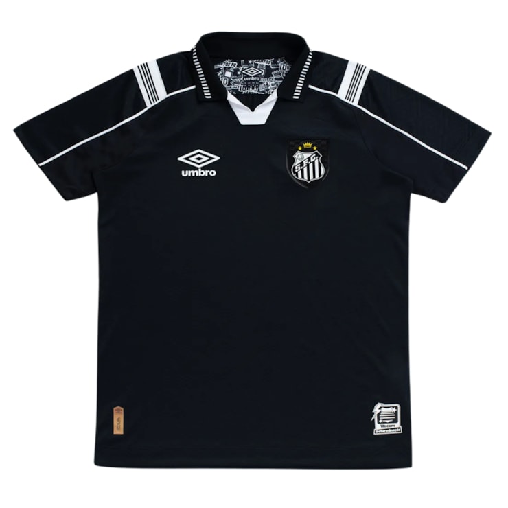 Camisa Santos III 26/27 Umbro Jogador S/N Masculina - Preta/Branca