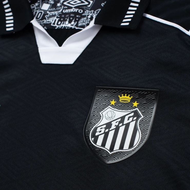 Camisa Santos III 26/27 Umbro Jogador S/N Masculina - Preta/Branca