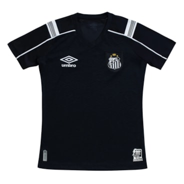 Camisa Santos III 26/27 Umbro Torcedora Feminina - Preta/Branca