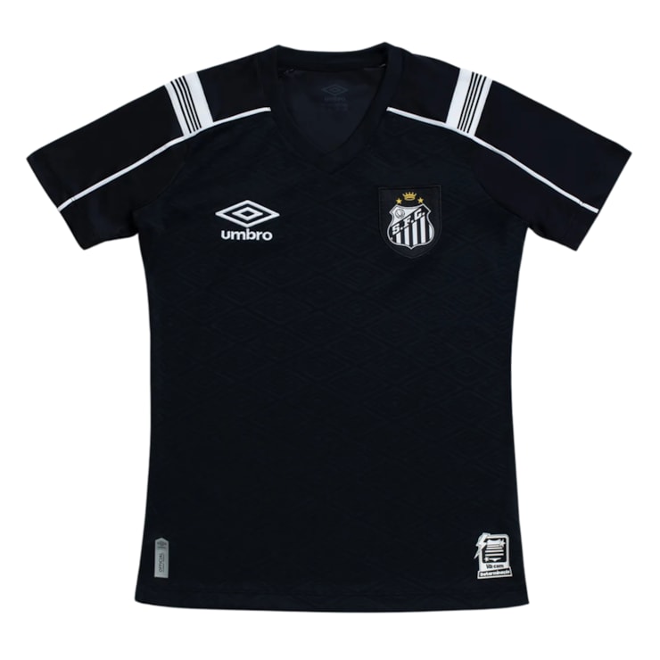 Camisa Santos III 26/27 Umbro Torcedora Feminina - Preta/Branca
