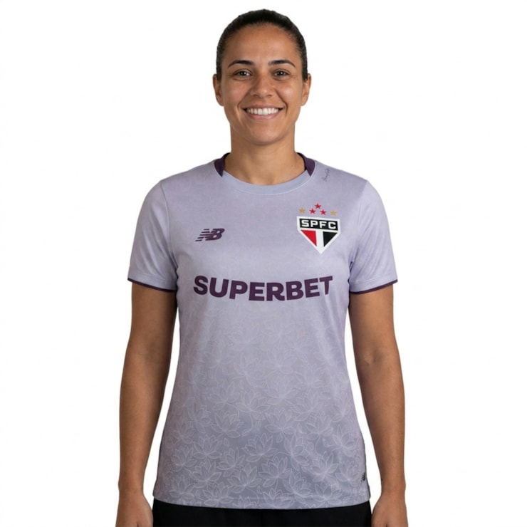 Camisa São Paulo 26/27 New Balance Lótus Feminina - Lilás/Roxa