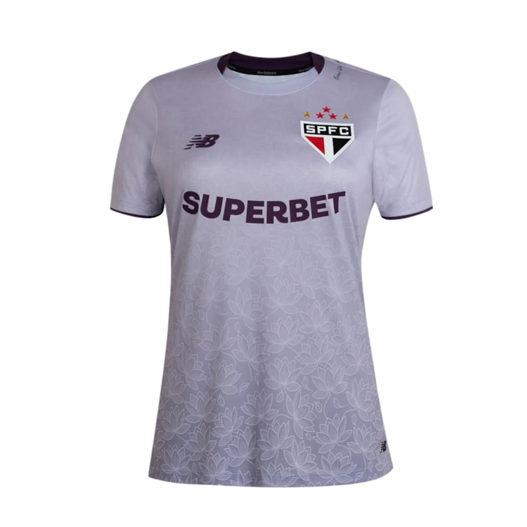 Camisa São Paulo 26/27 New Balance Lótus Feminina - Lilás/Roxa
