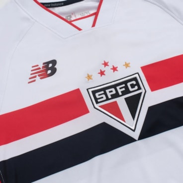 Camisa São Paulo I 26/27 New Balance Infantil - Branca/Vermelha
