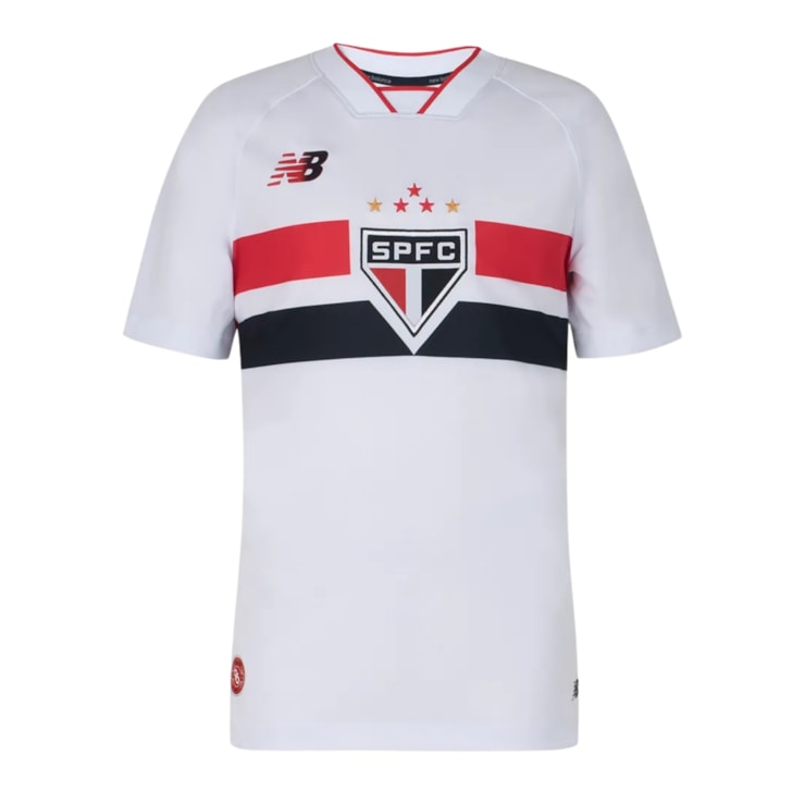Camisa São Paulo I 26/27 New Balance Infantil - Branca/Vermelha