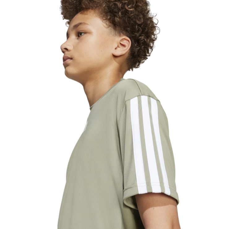 Camiseta Adidas 3 Stripes Train Essentials Infantil - Caqui