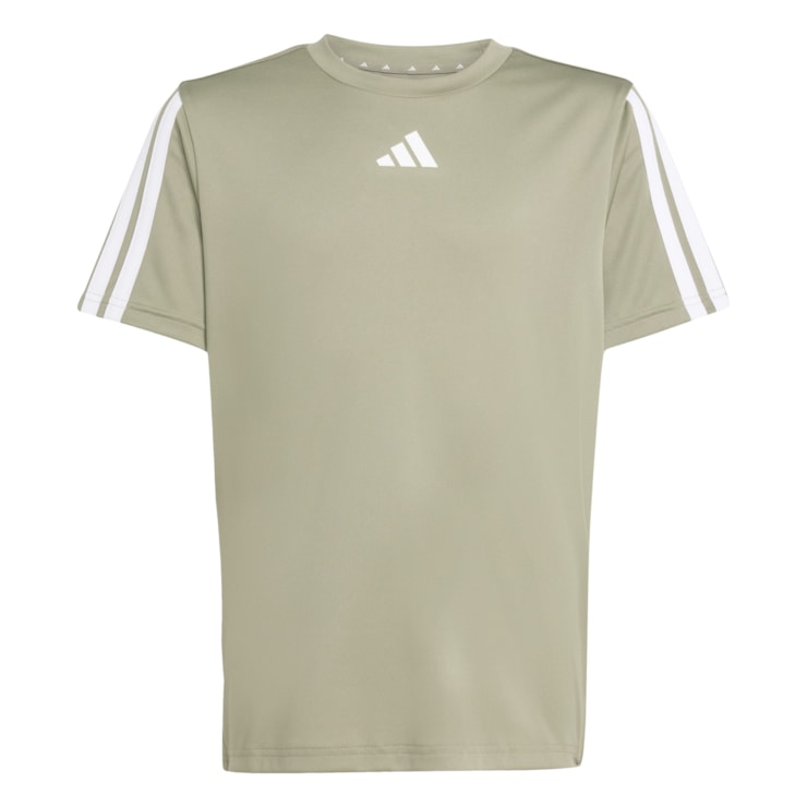 Camiseta Adidas 3 Stripes Train Essentials Infantil - Caqui