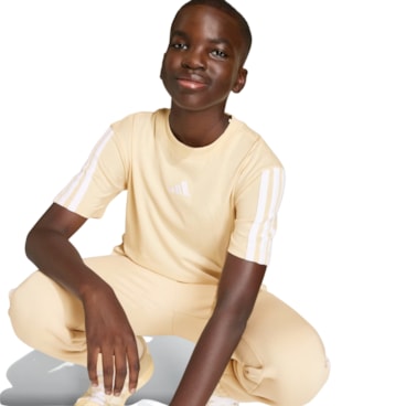 Camiseta Adidas Essentials Infantil - Bege