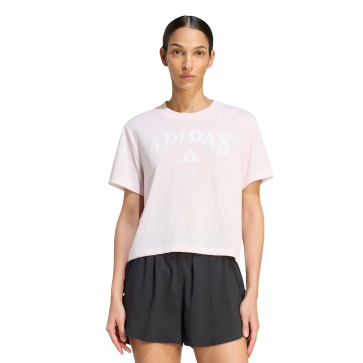 Camiseta Adidas Heritage Feminina - Rosa Claro